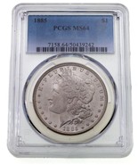 1885 $1 Silver Morgan Dollar Graded by PCGS as MS-64 Reverse Toning! - $270.17 CAD