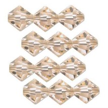 12 Light Peach Swarovski Crystal Bicone Beads 5301 4mm - £6.02 GBP