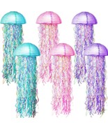 6 Pack Jellyfish Paper Lanterns Versatile Hanging Lantern Decor with Shi... - £14.75 GBP