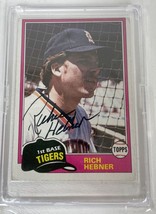 Richie Hebner Signed Autographed 1981 Topps Baseball Card - Detroit Tigers - £7.83 GBP