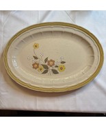 Vintage Crown Manor Floral Garden Serving Platter Stoneware Japan  11&quot; x... - $28.85 CAD