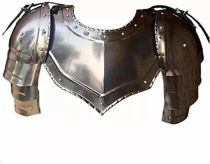 Medieval knight Armor Pair of pauldrons &amp; gorget shoulder Armor Hallowee... - $99.00