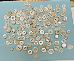 135 Antique Diminutive Carved Mother of Pearl Baby Dress Buttons Mixed Lot - $551.61 MXN