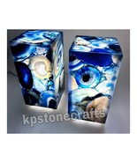 Blue Agate Stone Lamp, Dining Area Modern Geode Lamp, Father Day Gifts F... - £231.66 GBP+