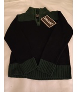 Sezzit - Boys Sweater Turtle Neck Long Sleeve Black &amp; Green - Size M 5-6 - $15.40 CAD