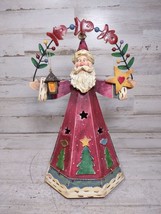 Vintage Sankyo Wind Up WoodLand Santa Claus HoHoHo Music Box Comin to Town - $23.28