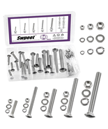 80pc 304 Stainless Carriage Bolts Nuts Washers Kit M6 M8 M10 - $20.30