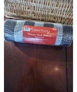 Christmas Polypro Mesh Ribbon Black And White 10&quot; x 30&#39;-NEW-SHIPS N 24 H... - $312.81 MXN