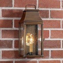 Valley Forge Outdoor Wall Light in Solid Weathered Brass - 1 Light - £239.76 GBP