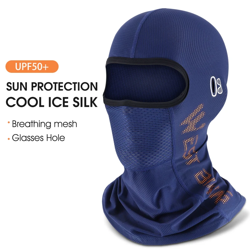 WEST BI Cool Men&#39;s Hat Summer Anti-UV Full Face Cover Motorcycle Balaclava Ice S - £100.22 GBP