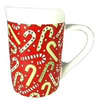 Mug Candy Canes Christmas Holiday ROYAL NORFOLK Coffee Tea White/Red Cup 10 oz - £7.70 GBP