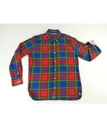 Tommy Hilfiger Red Blue Flannel Plaid Long Sleeve Button Up Shirt Mens L... - £27.23 GBP