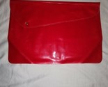 Vintage Hanes RED Vinyl Clutch with snap closure 15 x 11 inches - $23.99