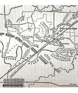 Map 1866 Stone River Battle Ground Civil War Victorian Military Rebellio... - $761.39 MXN