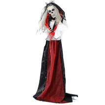 5.5 Ft. Animatronic Moaning Skeleton Bride Halloween Prop, Flashing Red Eyes, In - £69.17 GBP