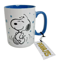 Peanuts Snoopy Coffee Mug Freckled Joy 17oz White Teal Stoneware 2024 Gi... - $20.18
