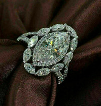 2CT Lab Created Diamond 14K White Gold Finish Halo Split Shank Engagement Ring - £132.33 GBP