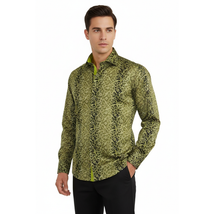 Men Shirt J.Valintin Turkey-Usa 100% Egyption Cotton High Collar 1646-08 Olive image 7