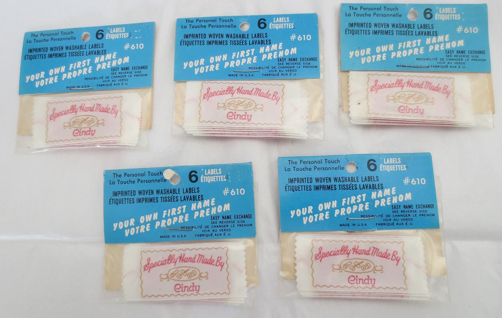 30 Woven First Name Specially Made by &quot;Cindy&quot; Craft Project Labels - $12.99