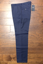 Hugo Boss Mens Genius 100% Wool Slim Fit Dark Blue Dress Pants EU 48 US 32R - $68.59
