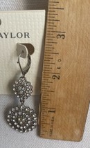Ann Taylor Earrings Crystal Round Drop Silver Tone New Bridal Elegant Bespoke - £11.44 GBP