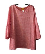 Ruby Rd. Plus Size Round Neck 3/4 Bell Sleeve Knit Top Size 1X New w/Tags - £19.72 GBP