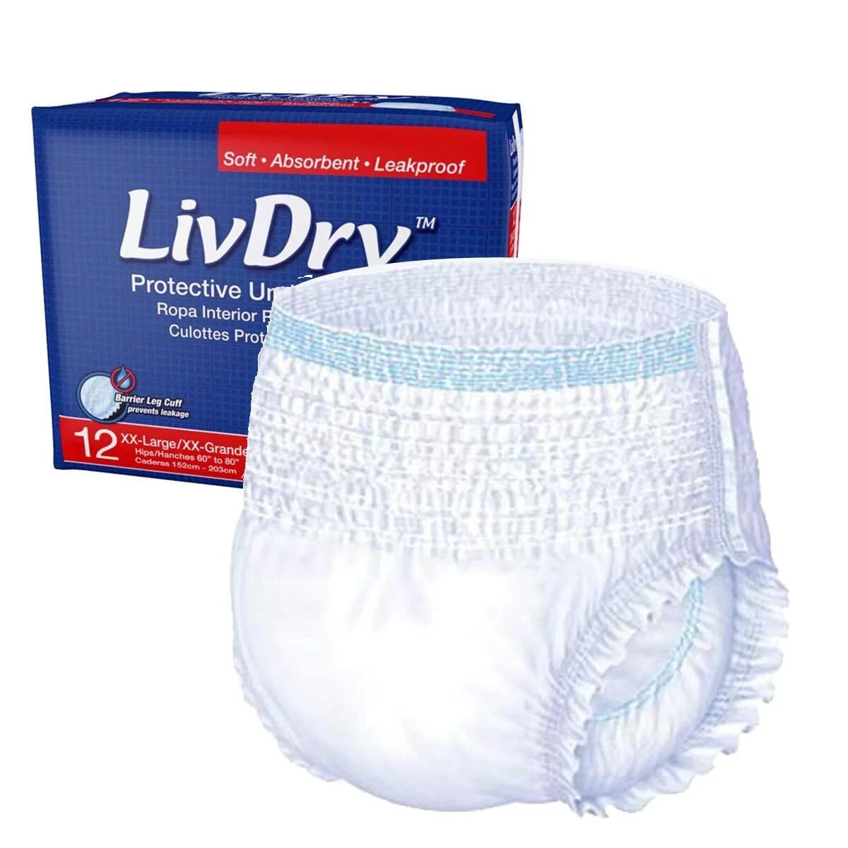 LivDry Adult  Incontinence Underwear, Extra Absorbency 2XL 12-Pack - $21.99