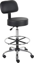 Boss Office Products B16245-BK Be Well Medical Spa Drafting Stool with, Black - £114.09 GBP