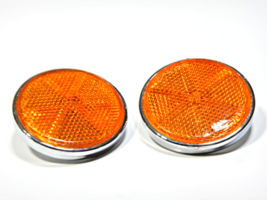 NEW 59 mm Diameter fits Honda Front Fork Amber &amp; Chrome Reflector set of 2 - $29.69