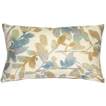Linen Leaf Marine Throw Pillow 12x20, with Polyfill Insert - £40.05 GBP