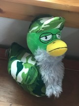 Plush Green Camouflage Duck Dynasty Duck w Gray Beard Stuffed Animal – 10 inches - £11.86 GBP