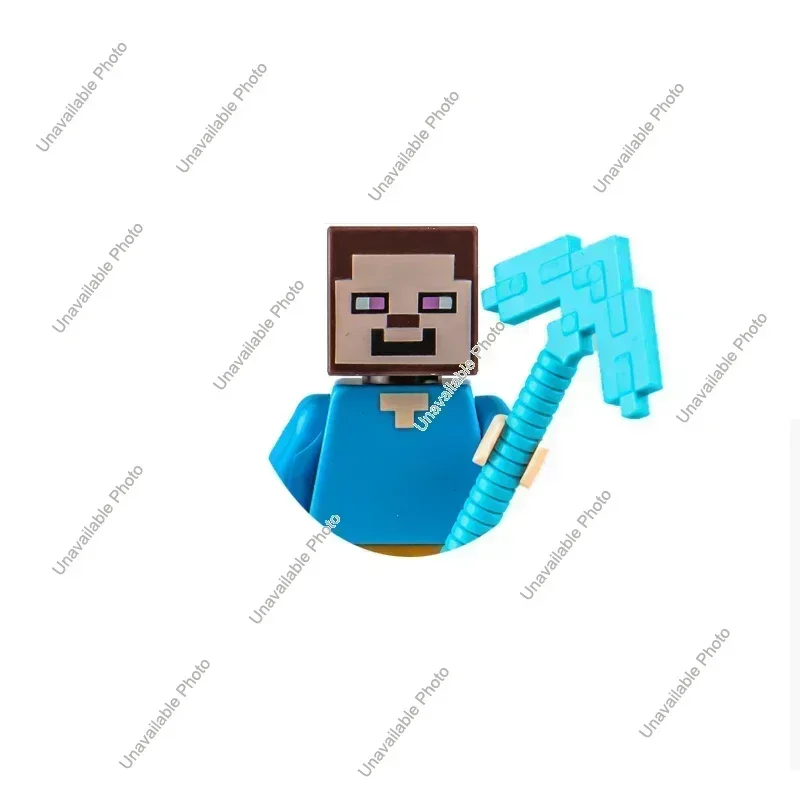 Hot Toys Cartoon Game Steve Pixel Figures My World Building Blocks (12) - £5.41 GBP