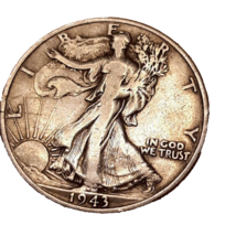 ½ Half Dollar Walking Liberty Silver Coin 1943 S San Francisco 50C KM#142 - £20.23 GBP
