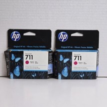 (2) HP 711 Magenta DesignJet Ink Cartridge, 29ml ea CZ131A (03/2023 &amp; 10... - £11.85 GBP