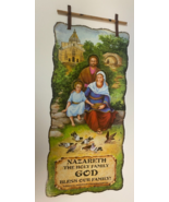 Holy Family Wax Paper Scalloped Edge Wall Canvas, New from Jerusalem - $456.48 MXN