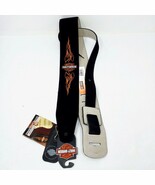NEW Harley Davidson Guitar Strap Black Suede Leather Embroidered Orange ... - $936.35 MXN