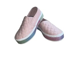 Kidgets Toddler Girl Slip On Shoes Size 6 Faux Leather Excellent Condition - £8.07 GBP