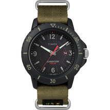 Timex Gallatin Nylon SLIP-THRU Watch - Solar GREEN/BLACK Dial - £43.95 GBP