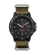 TIMEX GALLATIN NYLON SLIP-THRU WATCH - SOLAR GREEN/BLACK DIAL - $55.00