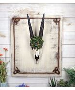 Rustic Western Oryx Gazelle Antelope Skull With Green Roses Wall Decor P... - €40,35 EUR