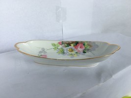 Nippon Japan Vintage Hand Painted Celery Dish Elegant Floras 11 in gold ... - $93.49