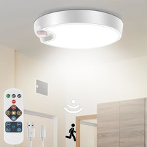 Motion Sensor LED Ceiling Light Dimmbale with Remote Rechargeable LED Lights wit - £45.38 GBP
