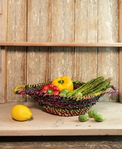 Colorful Braided Jute Centerpiece Basket With Handles - £44.44 GBP