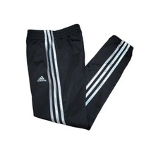 Adidas Sweatpants Girls Size 7 - 8 Small Black Holographic Stripes - $12.86