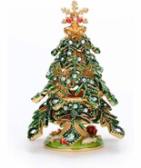 Small Christmas Tree Decorative Jewelry Trinket Box With Hinged, Hand Pa... - €39,00 EUR