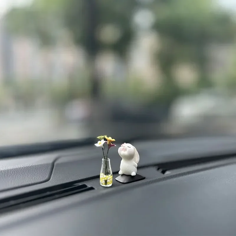 1/2pcs Cute Anime Car Interior Decoration Mini Rabbit And Auto Dashboard - $14.38
