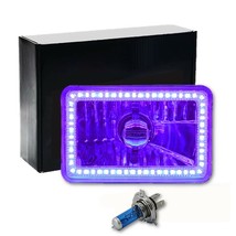 4X6&quot; Purple SMD LED Halo Crystal Glass/Metal Headlight Light Bulb Headlamp: EACH - £54.78 GBP