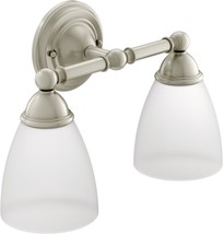 Moen Yb2262Bn Brantford 2-Light Dual-Mount Bath Bathroom Vanity, Brushed Nickel - £136.90 GBP