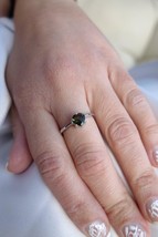 Solid 925 Sterling silver moldavite Green meteorite Handmade Ring for Women - £62.61 GBP