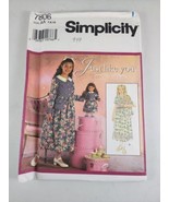 Simplicity 7806 Just Like You Sewing Pattern Girl Doll Dress Sz AA 7 8 1... - $6.92